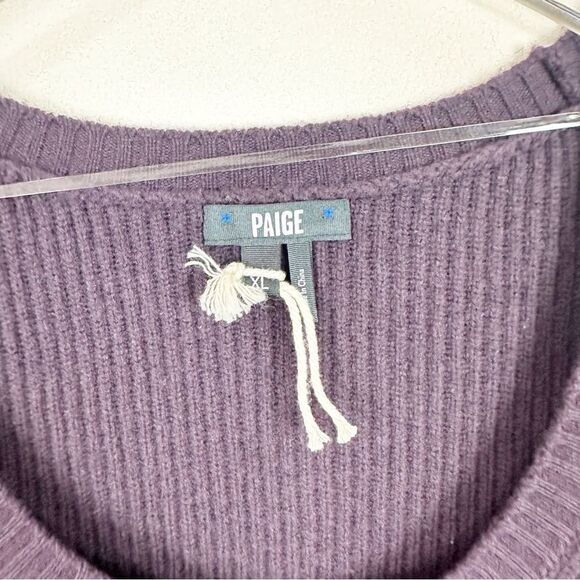 Paige Virtue Rib Wool Purple Pull Over Sweater Top XL - Picture 3 of 8